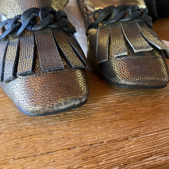 Gold Jeffrey Campbell Loafers - Picture 5 of 5